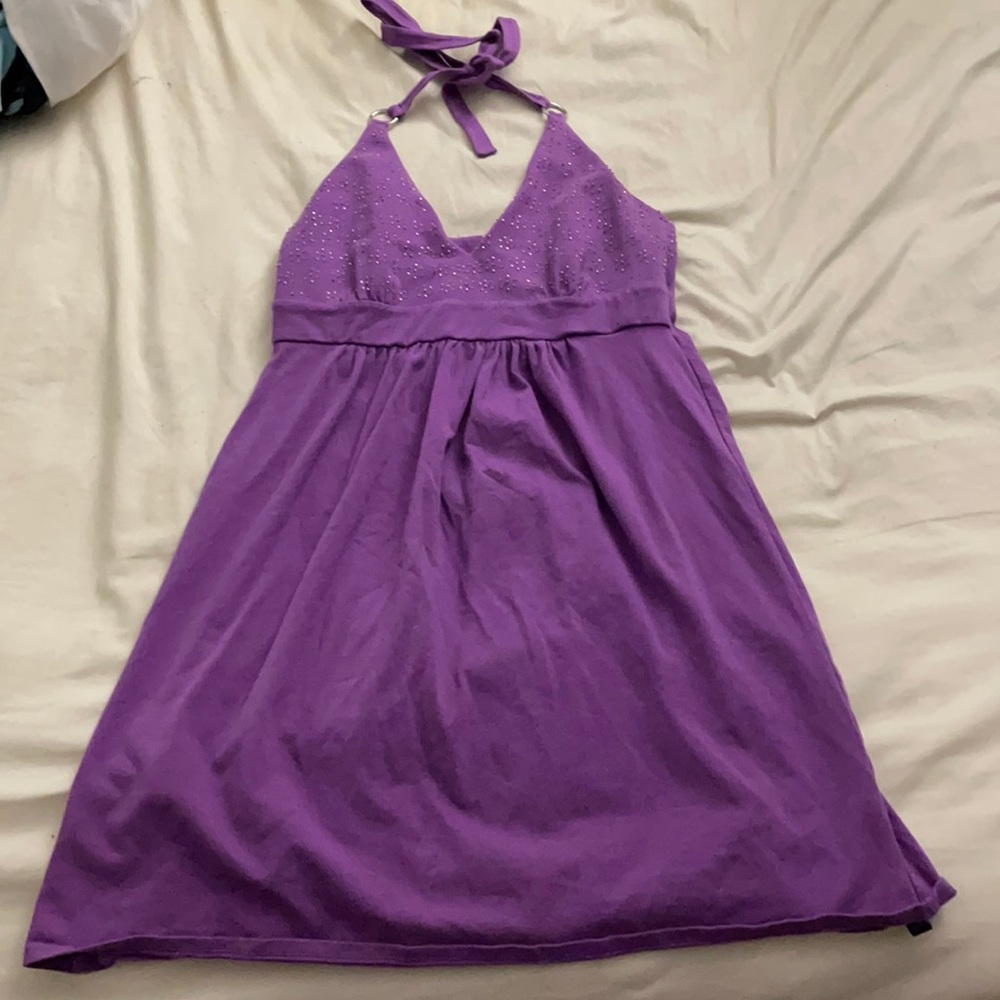 Purple halter top dress